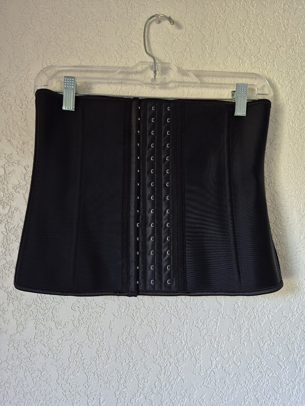 YIANNA Black Latex Front Hook Waist Trainer Size L